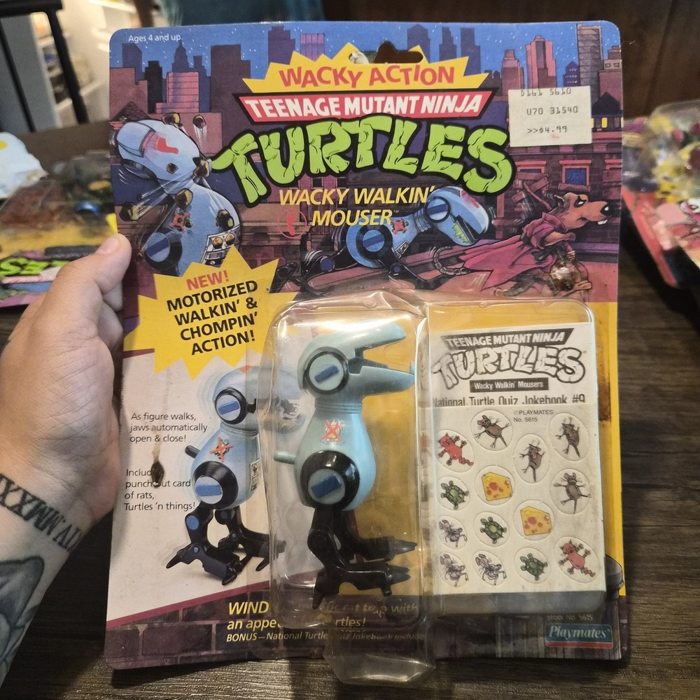 1989 TMNT Wacky Walkin Mouser Playmates No. 5615 MOC Vintage Sealed Figure